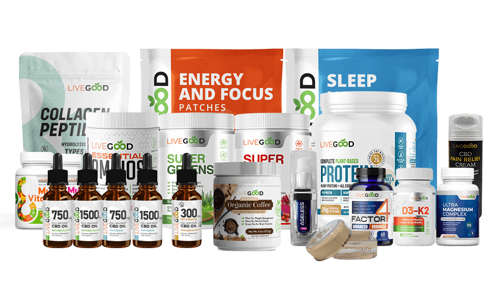 LiveGood Everything Pack with CBD oil, creams and supplements